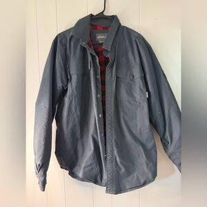 Eddie Bauer Outdoor Flannel Lined Jacket Men’s Large Black Snap